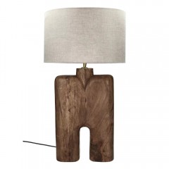 TABLE LAMP EDUSA MANGO WOOD BROWN 